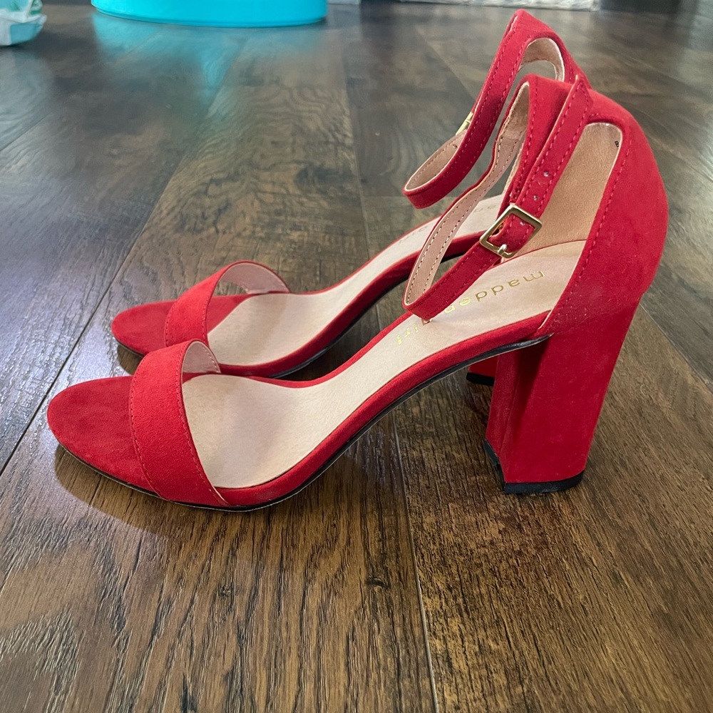 Steve Madden Red Suede Heeled Sandals